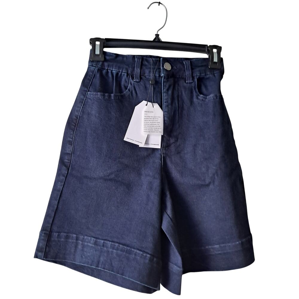 NWT Universal Standard High Waisted Denim Shorts Dark Indigo Womens Size 4XS /00